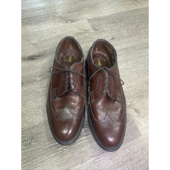 Vtg 80s Executive Imperials Brown Wingtip Derby Shoes Size 10.5 3E Made In USA main image 5